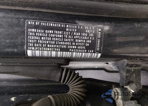 2013 Volkswagen Beetle 2.5L из США, поврежденный, VIN 3VWJP7AT9DM621948